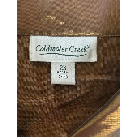 Coldwater Creek Iridescent, blouse  bronze metallic Beads 2X Whimsygoth Fairy - Picture 6 of 9